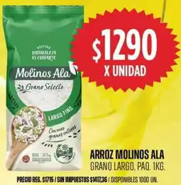 Supermercados Vea Molinos ala arroz grano largo, paq. oferta