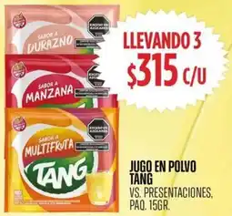 Supermercados Vea Tang jugo en polvo vs. presentaciones, paq. oferta