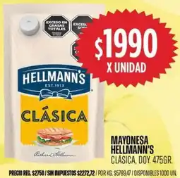Supermercados Vea Hellmann's mayonesa clásica, doy. oferta