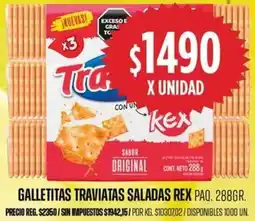 Supermercados Vea Traviatas galletitas saladas rex paq. oferta