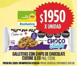 Supermercados Vea Cuisine & co galletitas con chips de chocolate paq. oferta