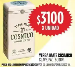 Supermercados Vea Yerba mate cósmico suave, paq. oferta