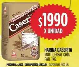 Supermercados Vea Harina caserita multicereal chía, paq. oferta