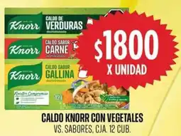 Supermercados Vea Knorr caldo con vegetales vs. sabores, cja. oferta