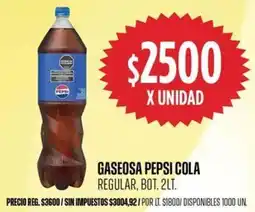 Supermercados Vea Pepsi cola gaseosa regular, bot. oferta