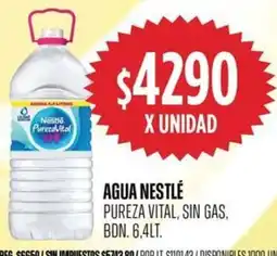 Supermercados Vea Nestlé agua pureza vital, sin gas, bdn. oferta
