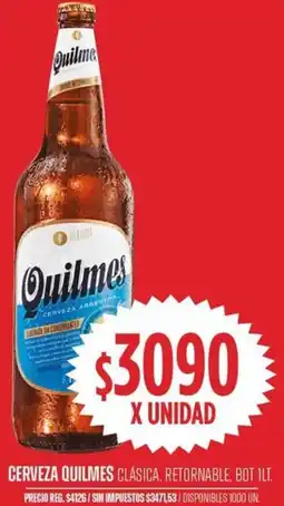 Supermercados Vea Quilmes cerveza clásica, retornable, bot oferta