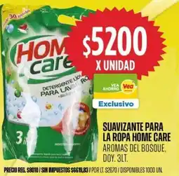 Supermercados Vea Home care suavizante para la ropa aromas del bosque, doy. oferta