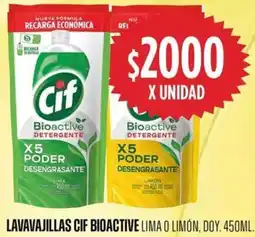 Supermercados Vea Cif lavavajillas bioactive lima o limón, doy. oferta