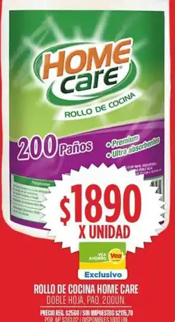 Supermercados Vea Home care rollo de cocina doble hoja, paq. oferta