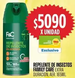 Supermercados Vea Repelente de insectos family care extra duración, aer. oferta
