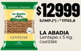 Diarco La abadia lentejas oferta