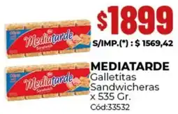 Diarco Mediatarde calletitas sandwich oferta