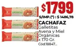 Diarco Cachafaz galletitas avena y miel orgánicas oferta