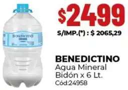 Diarco Benedictino agua mineral bidón oferta
