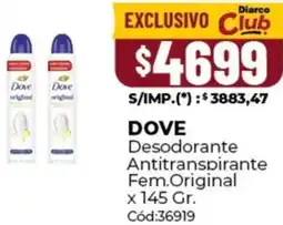 Diarco Dove desodorante antitranspirante fem.original oferta