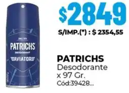 Diarco Patrichs desodorante oferta