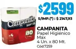Diarco Campanita 80 papel higiénico max oferta