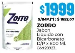 Diarco Zorro jabon líquido con bicarbonato d/p oferta