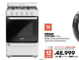 Nexon Drean cocina multigas. horno y parrilla fácil limpieza. oferta