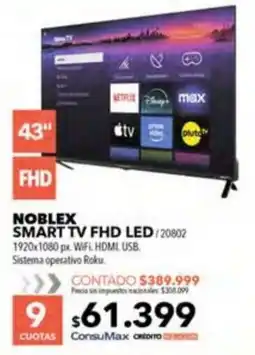 Nexon Noblex smart tv 43" oferta