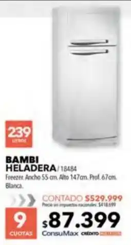 Nexon Bambi heladera oferta