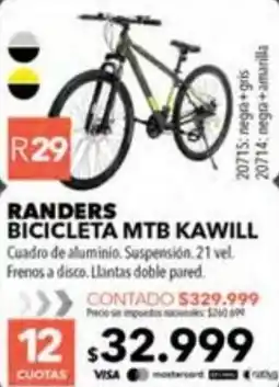 Nexon Randers bicicleta mtb kawill oferta