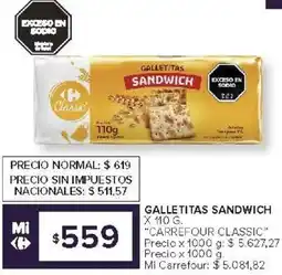 Carrefour Express Carrefour classic galletitas sandwich oferta
