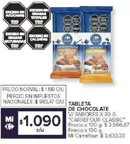 Carrefour Express Carrefour classic tableta de chocolate v/ sabores oferta
