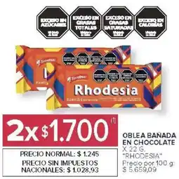 Carrefour Express Rhodesia oblea bañada en chocolate oferta