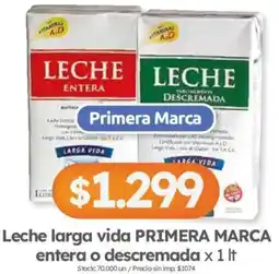 Cordiez Primera marca leche larga vida entera o descremada oferta