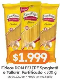 Cordiez Don felipe fideos spaghetti o tallarín fortificado oferta