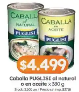 Cordiez Puglisi caballa al natural o en aceite oferta