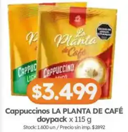 Cordiez La planta de café cappuccinos doypack oferta