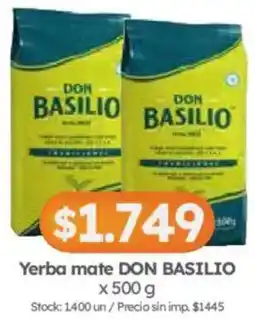 Cordiez Don basilio yerba mate oferta