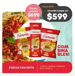 Supermercados Tadicor Favorita fideos oferta