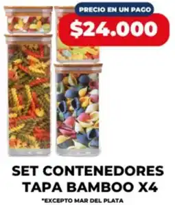 Supermayorista Vital Set contenedores tapa bamboo oferta