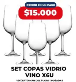 Supermayorista Vital Set copas vidrio vino oferta