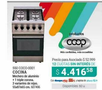 Cooperativa Obrera Coop 550 Coco-0001 Cocina oferta