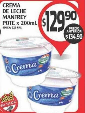 Supermercados Malambo Crema De Leche Manfrey oferta