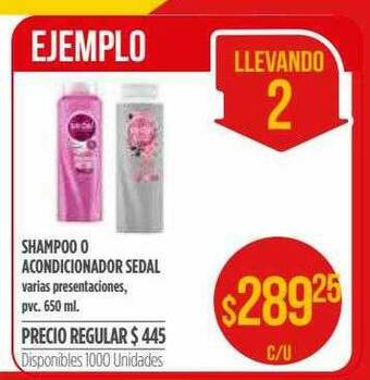 Supermercados Vea Shampoo O Acondicionador Sedal oferta