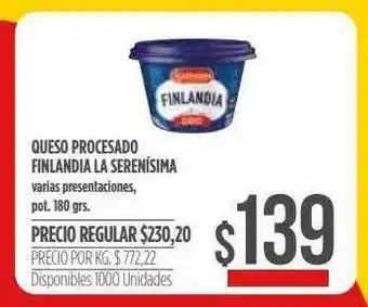 Supermercados Vea Queso Procesado Finlandia La Serenísima oferta