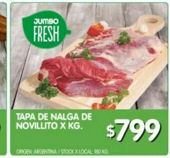 Jumbo Tapa de nalga de novillito x kg oferta