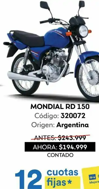Coppel Moto mondial new rd 150rt oferta