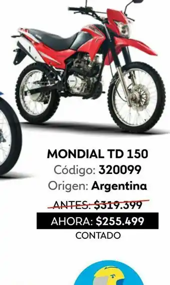 Coppel Motos mondial td 150 oferta