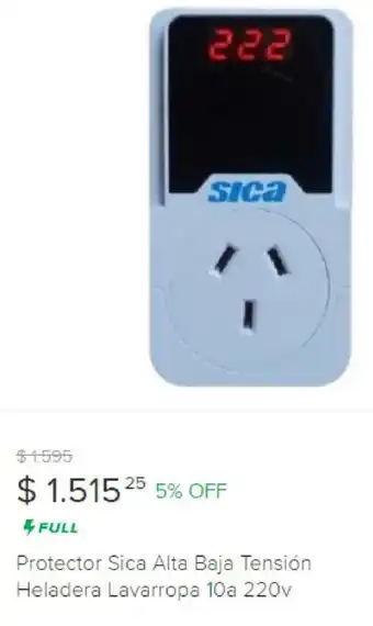 Protector Sica Alta Baja Tension Heladera Lavarropa 10a 220v