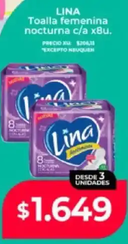 Supermayorista Vital Lina toalla femenina nocturna c/a oferta