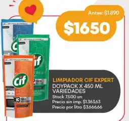 Supermercados Tadicor Limpiador cif expert doypack x 450 ml oferta