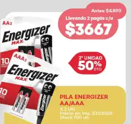 Supermercados Tadicor Pila energizer aa/aaa oferta