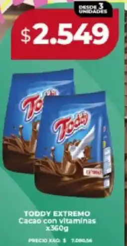 Supermayorista Vital Toddy extremo cacao con vitaminas oferta